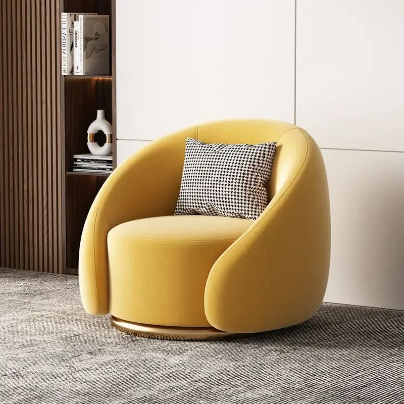 Modern Luxury Swivel Accent Chair With Velvet Upholstery, Curved Shell Design, Comfy Lounge Chair For Living Room & Bedroom