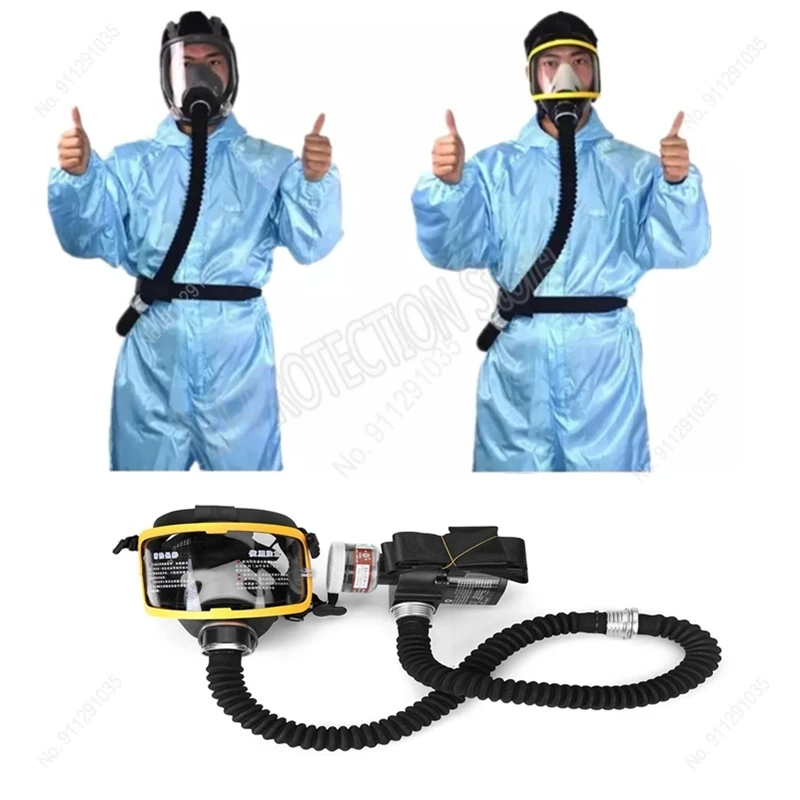 

Chemical Industrial Painting Spraying Air Supply Respirator Electric Constant Flow Supplied Full Face Gas Mask Portable Blower