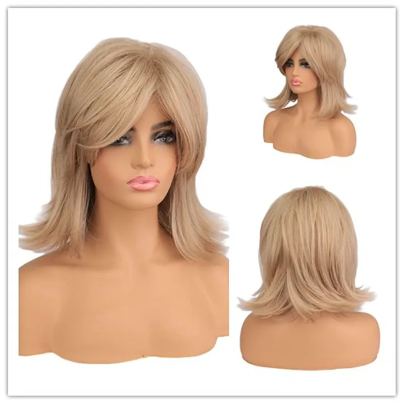 

WHIMSICAL W Synthetic Women Mixed Blonde Short Wigs Natural Hair Heat Resistant Wigs for Women