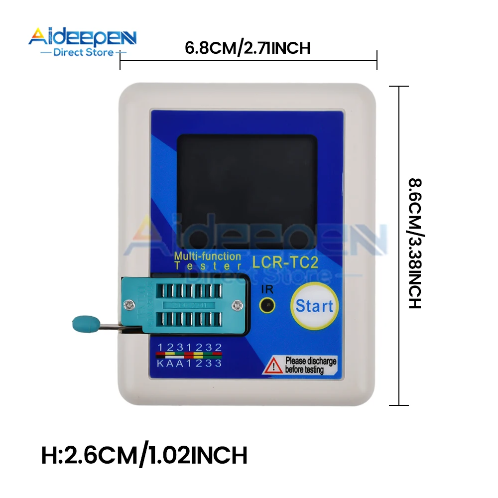 LCR-TC2 Transistor Tester Multimeter For Diode Triode MOS/PNP/NPN Capacitor Resistor Transistor Replace TC-T7-H LCR-TC1 TCR-T7