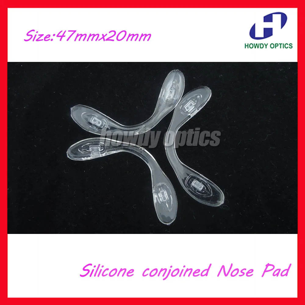 

Free Shipping Eyeglasses Silicone Conjoined Push-inNose Pads Glasses Accessories Size 47mmx20mm Screw-in Nose Pad