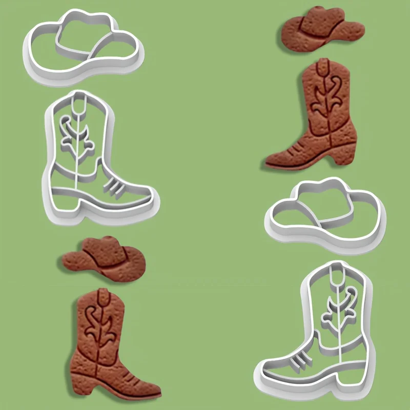 Lot de 4 moules de découpe en argile polymère pour bottes et chapeaux, moules à chaussures ajourés et détaillés, kit de fabrication de bijoux DIY pour boucles d'oreilles, pendentifs et artisanat