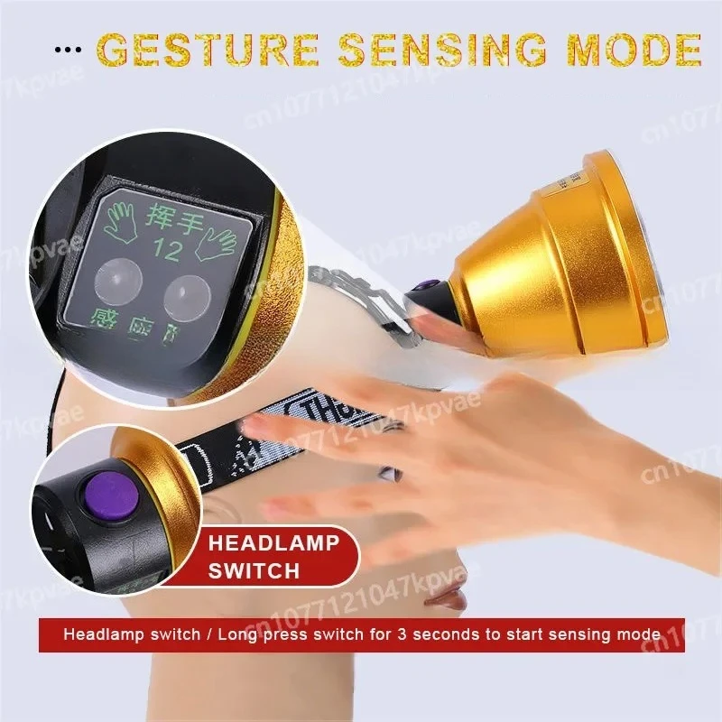 9-Core Super Bright Headlamp Rechargeable High Power Head Mounted Flashlight with Long Battery Life