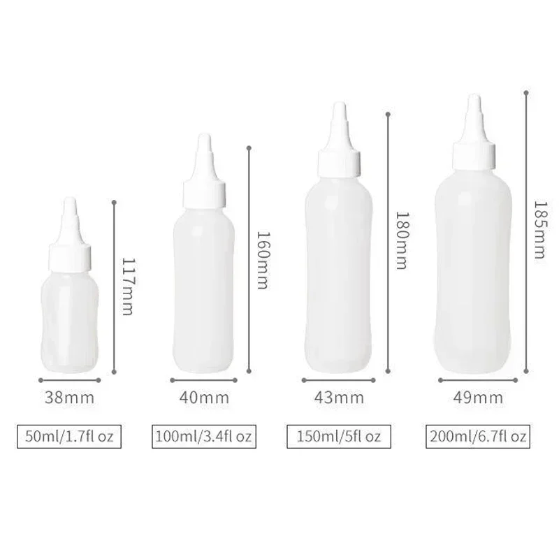 5 sztuk 50ml-200ml typ dyszy igłowej butelka z dozownikiem wąż w płynie wycisnąć podróż wygodna butelka do mycia oczu dla zwierząt domowych przenośna