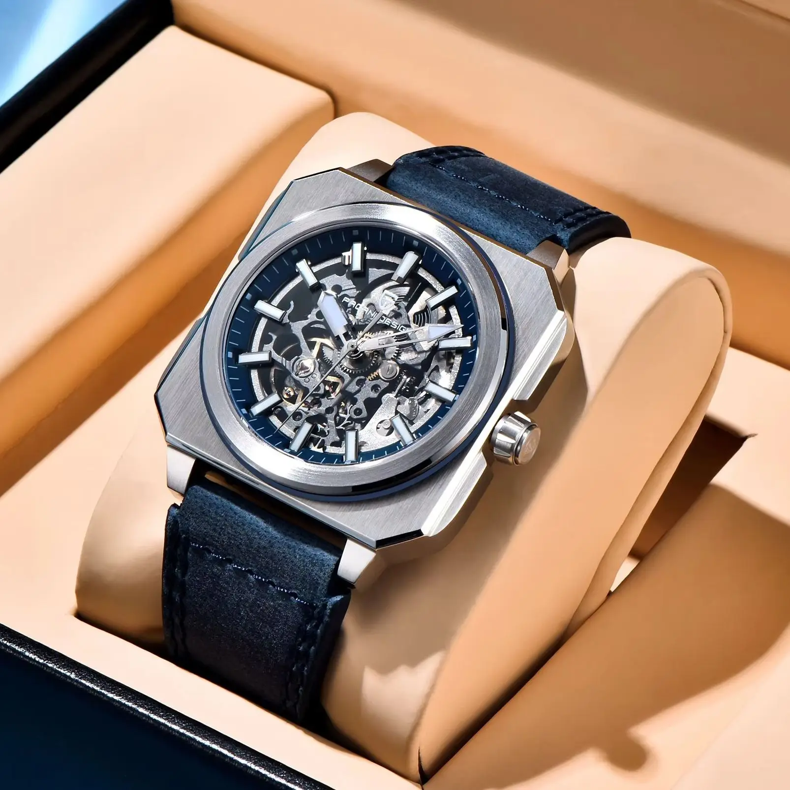 

PAGANI DESIGN PD1791 Men Automatic Mechanical Watch 42MM Skeleton Sapphire Waterproof Leather Sport Watch reloj men watches