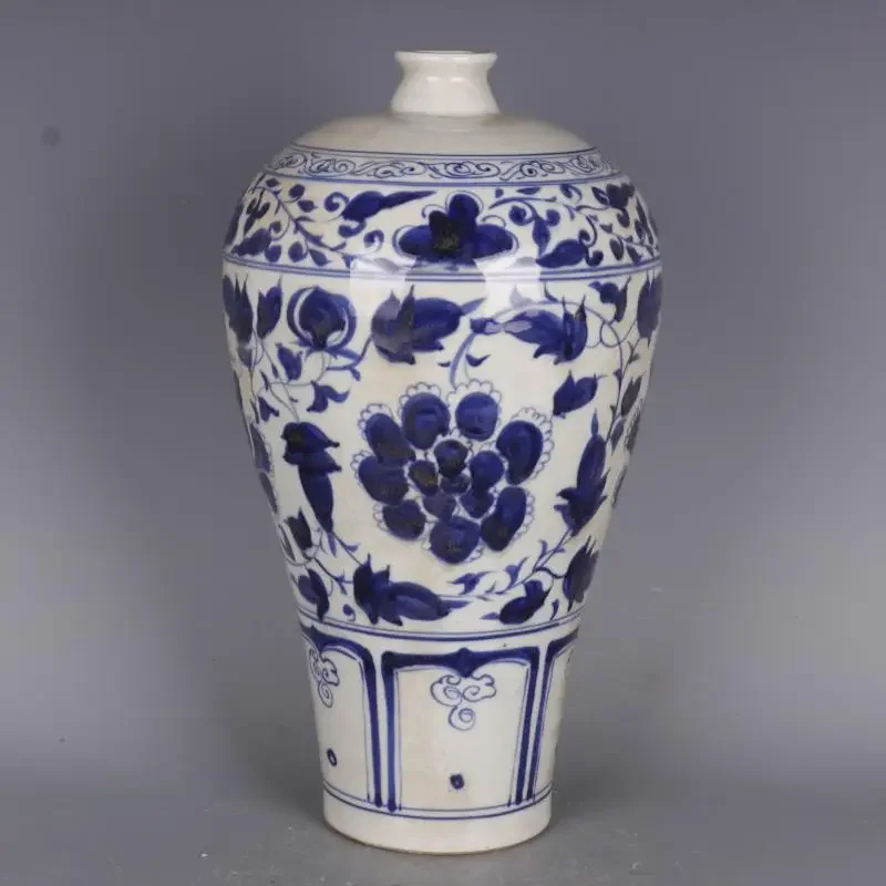 Юань сине-белая обмотка ветки узор сливовая ваза ручная роспись антикварное ремесло фарфор домашняя коллекция орнаментов в китайском стиле