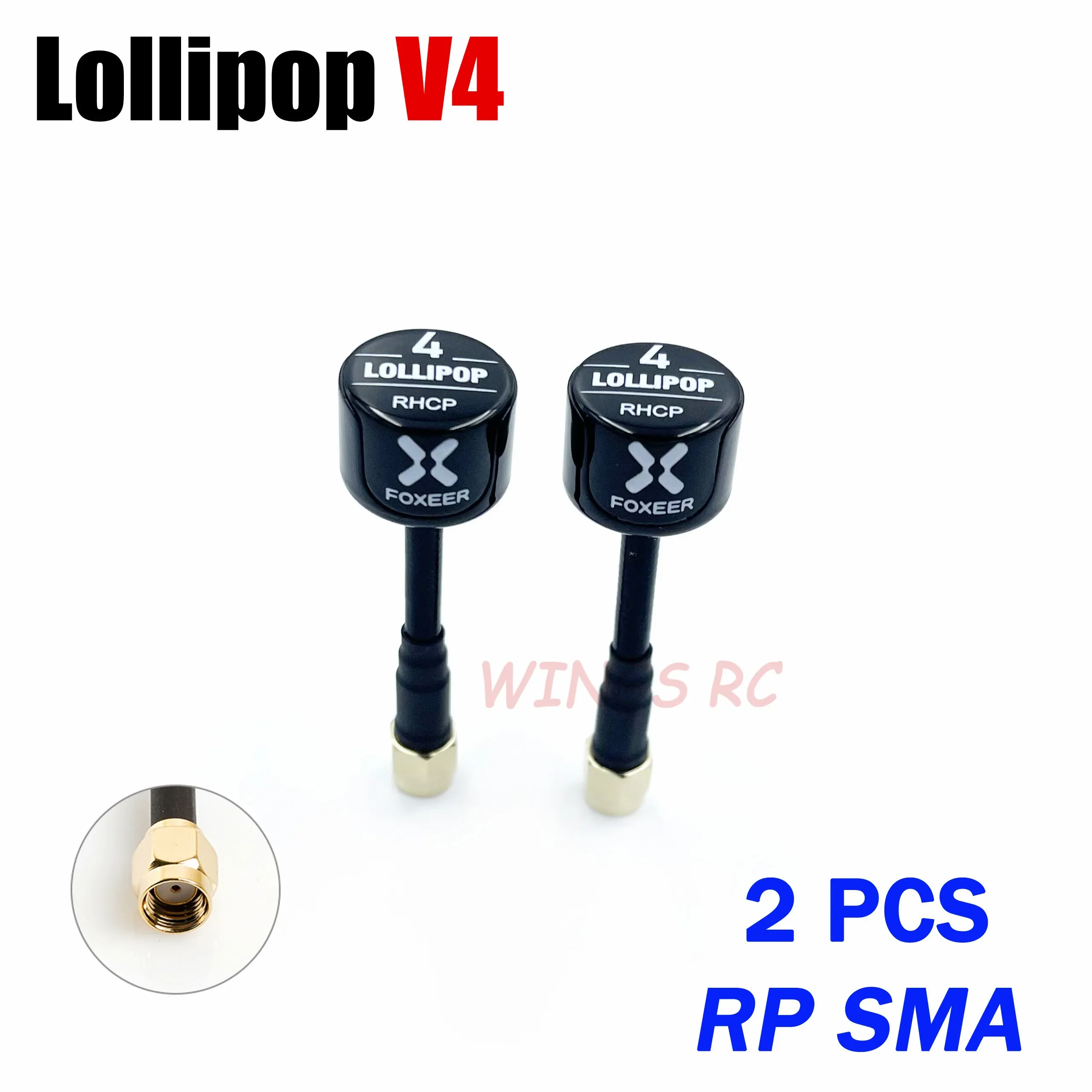 Foxeer-Antenne Lollipop 4 V4 FPV-Antenne 5,8 G 2,6 Dbi Stubby RHCP SMA RPSMA UFL Gerade/Winkel MMCX 7,2 g für FPV RC Racing Drone
