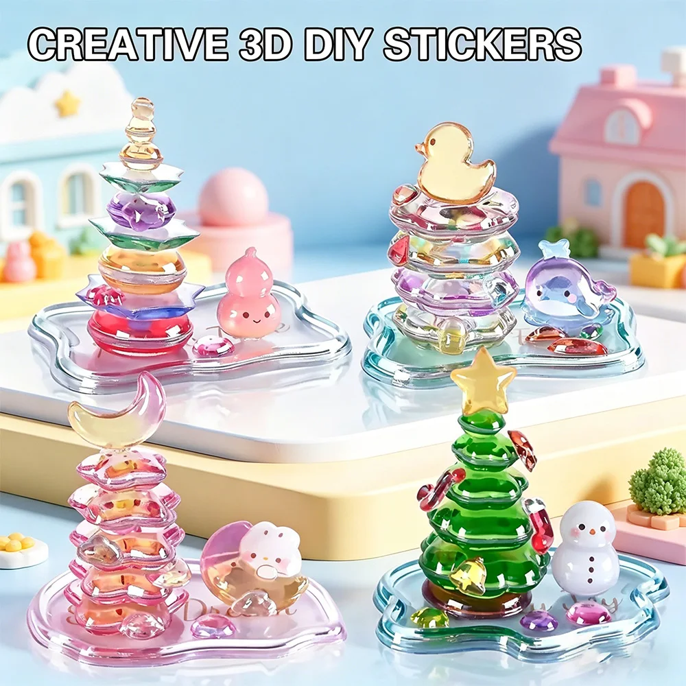 3D Stereo Embossed Animal Stickers Layered DIY Handmade Mini Ornament Art Decals