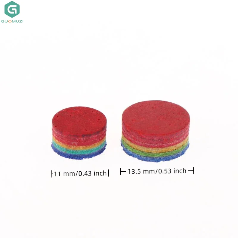 1PCS  Rainbow Billiard Tip Replacement Pool Cue Tip For Snooker Sports Outdoor 6 Layers Hardness Snooker Tips Head Accessories