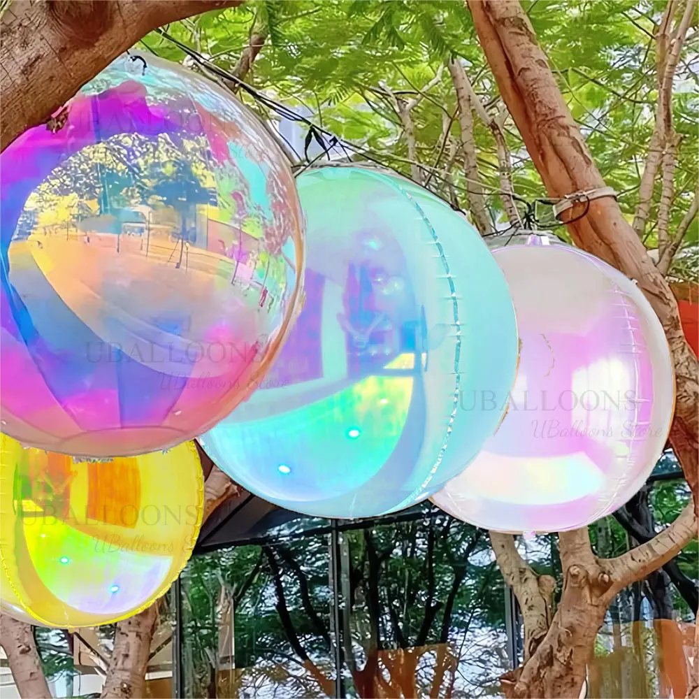 10/22/50 Zoll schillernde 4D-Luftballons 1/2/10 Stück riesige große Laserfolien-Rundballons für schillernde Geburtstags-, Hochzeits-, Party-Dekoration – Detail 3