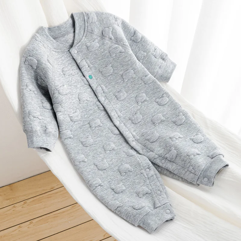 

Baby Pure Cotton Romper Infant Three-layer Warm Long-sleeved Spring Children's Onesie Autumn and Winter Models