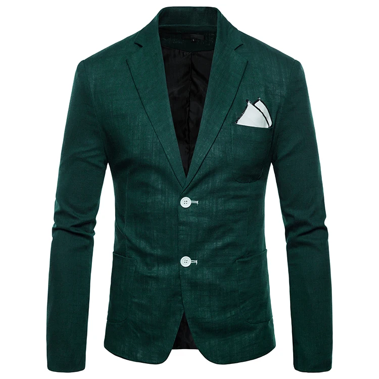 

Blazer Hombre Korean Luxury Clothing Plus Size Cotton Linen Long Sleeved Suit Jacket Men's Clothing Slim Casual Suit Jacket