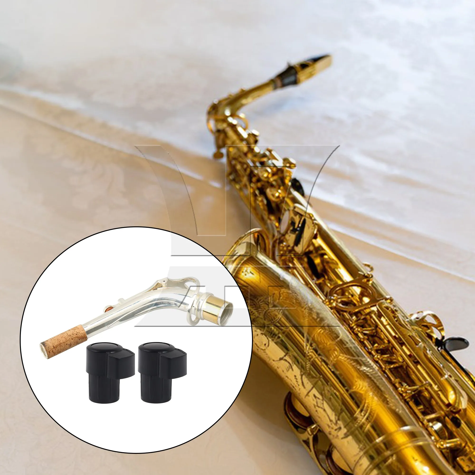 3 Pcs Alto Saxophone Elbow Bend Neck w/ End Plug Musical Instrument Kit