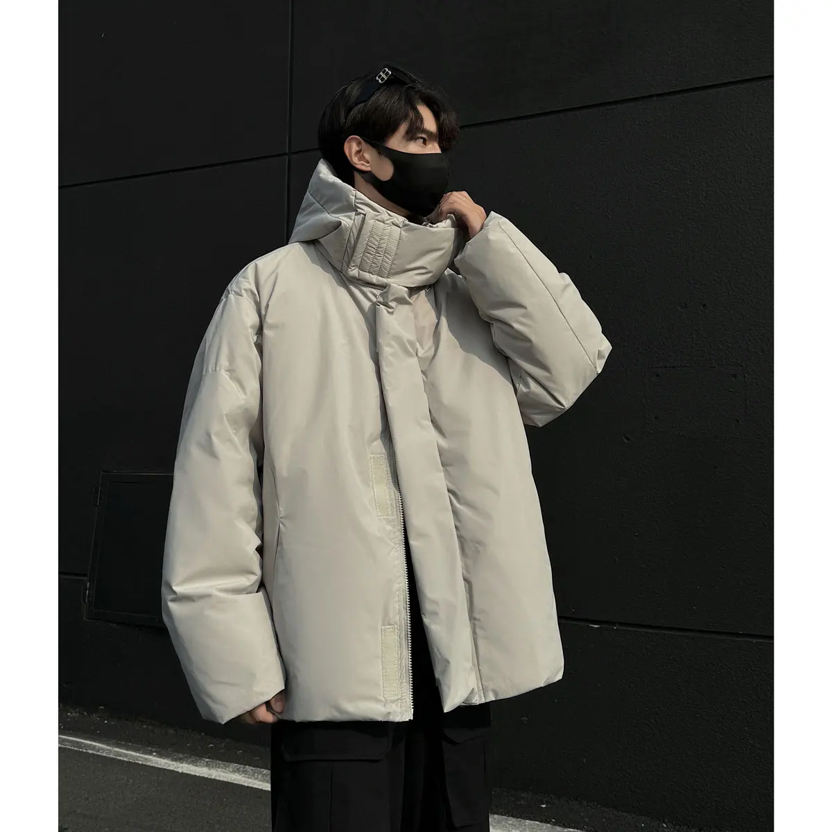 High Quality Cotton Padded Snow Coat Men Oversize Male Winter Parkas Loose Comfortable Solid Color Hooded Clothing