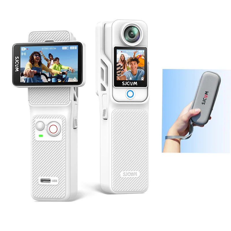 

New SJCAM Camera White C400 Set with Storage bag, full protection for SJCAM C400 Portable Travel Handheld Camera