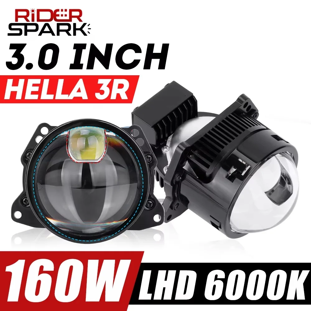 

3 Inch Hyperboloid Dual Lens Bi LED Projector Lenses For Hella Headlight High Beam Laser Halo Lights Auto Car Lamp Retrofit 12V