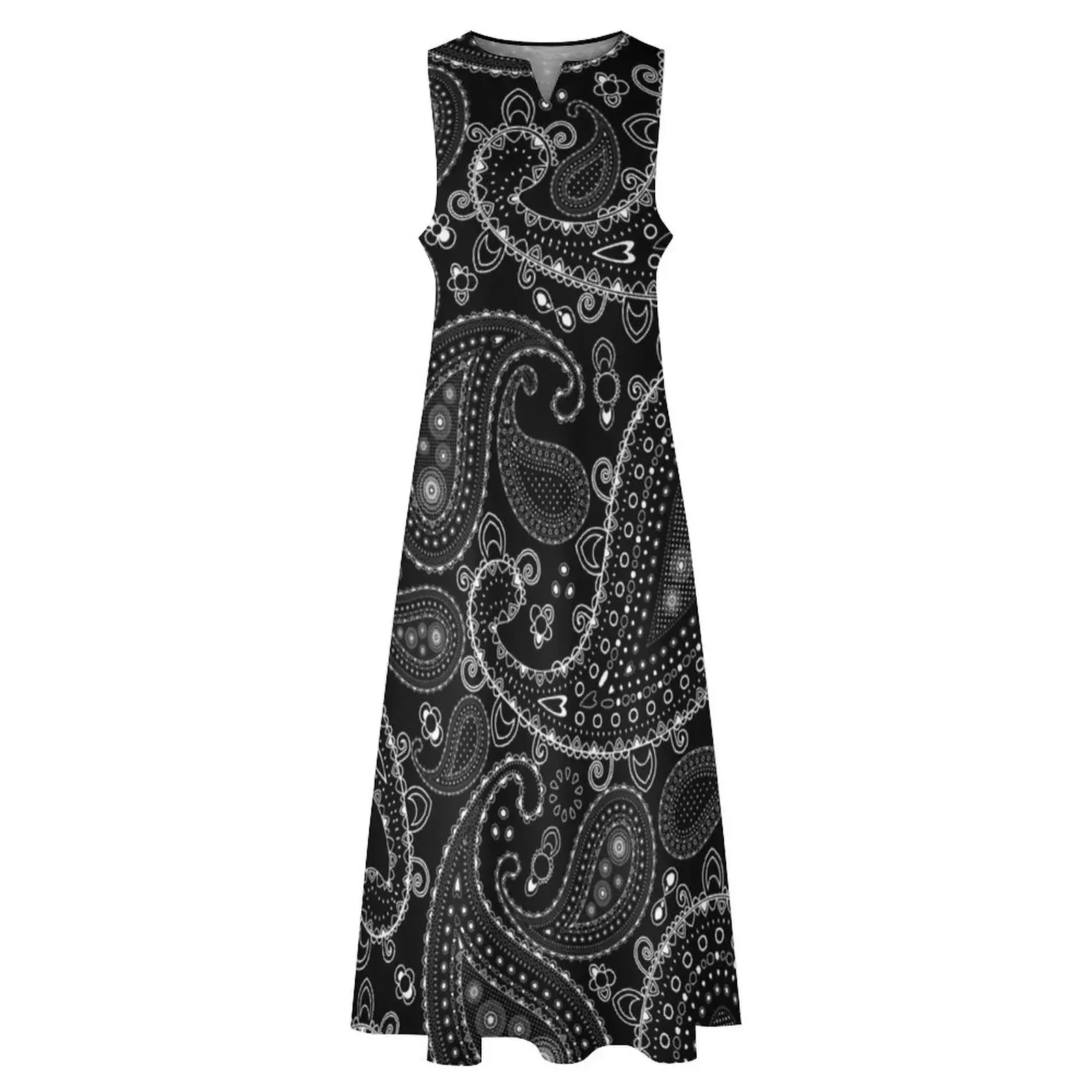 Mooie Boheemse kunst Paisley - Zwart-wit lange jurk luxe dames feestjurk avond prom jurken dames zomer 2025, jurk