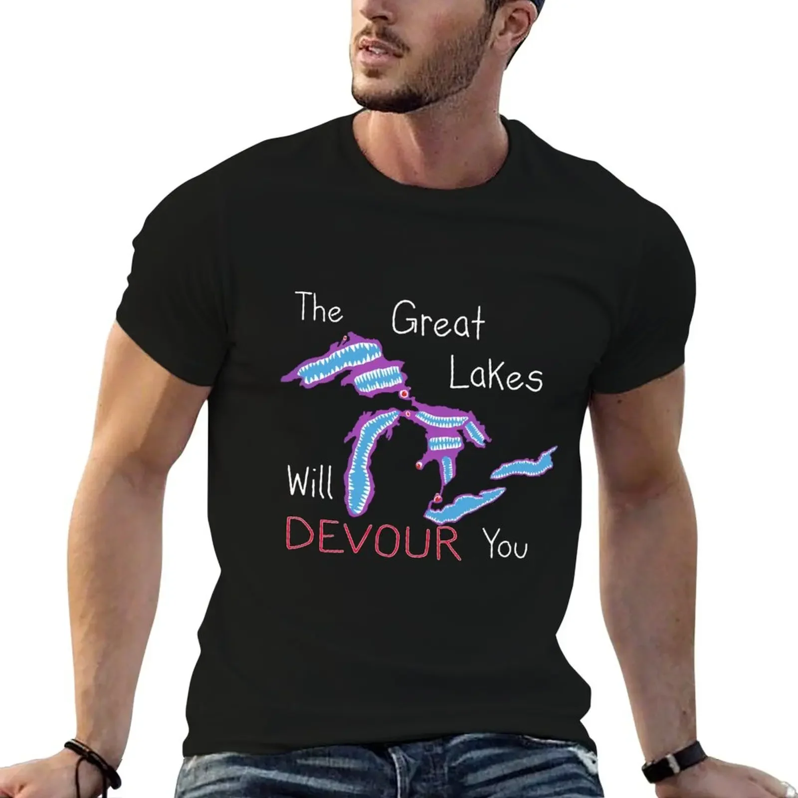 The Great Lakes Will Devour You T-Shirt man t shirt boys whites anime t shirts t shirt men