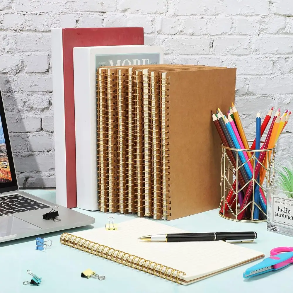 A5 Spiral Notebooks, 100-Pack, 8.3x5.5 Inches, College Ruled, Bulk Journals, Thick Paper, Ideal for School, Office, and Home (Kr