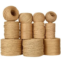 2/4/6/12/14/16mm Natural Jute Hemp Rope Macrame Cord DIY Sewing Crafts Gift Wrapping Wedding Christmas Bohemian Style Decor