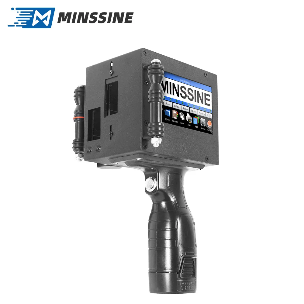 Minssine New Product 24 Languages 5cm Handheld Printer Portable Handheld Qr Code Barcode Inkjet Printer