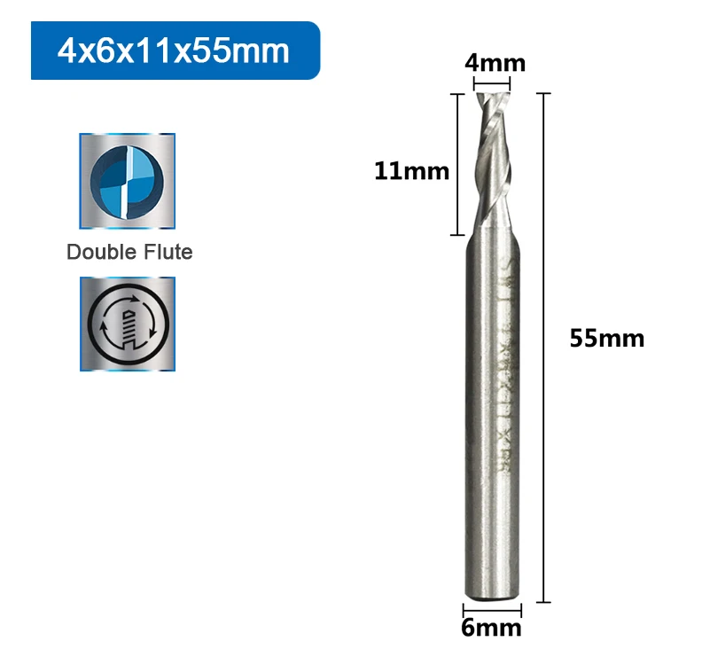 Xcan Schaft fräser Hoch geschwindigkeit stahl m2 Metalls ch neider 2 Nuten gerader Schaft CNC Fräser für Holz Aluminium Stahl 2-12mm
