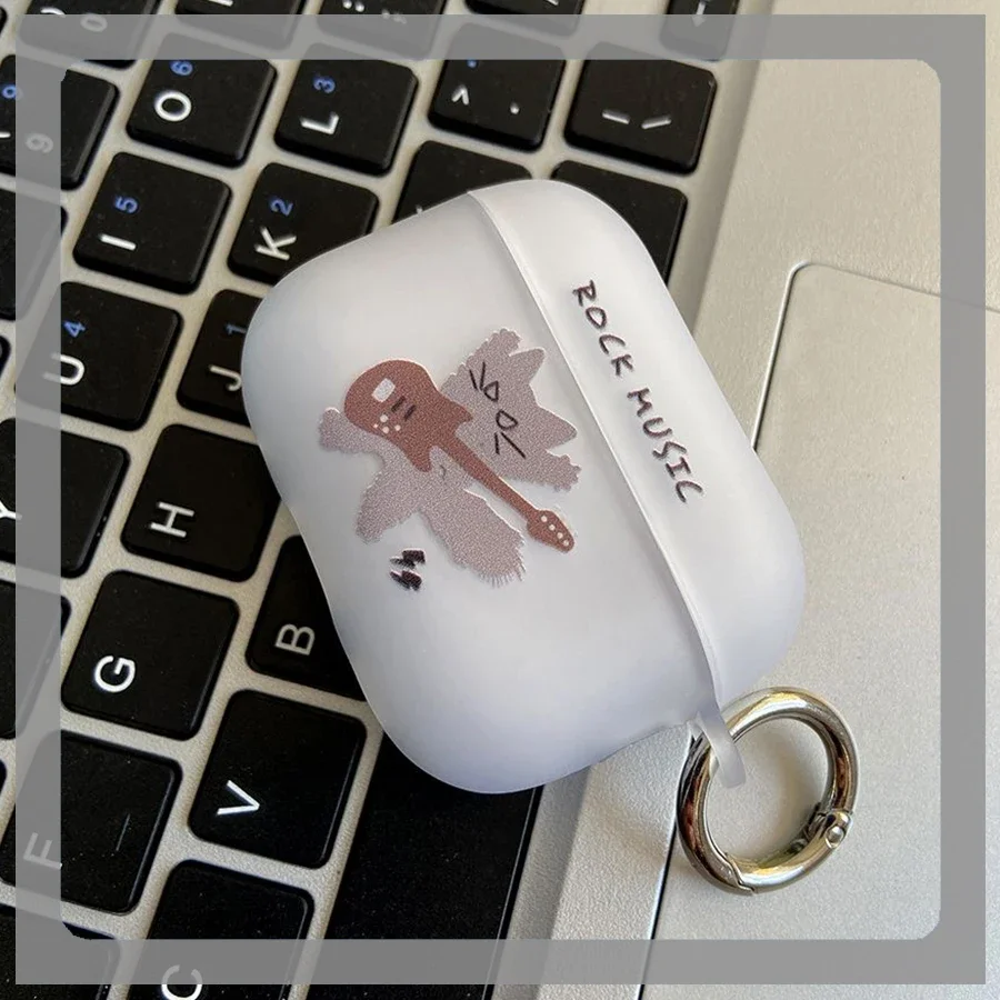 Custodia per Airpods Rock Music per Airpods 1 2 3 Pro Pro2 2022 Rock Cat Soft auricolare Air Pods cover Anime Cartoon Funda Couqueion
