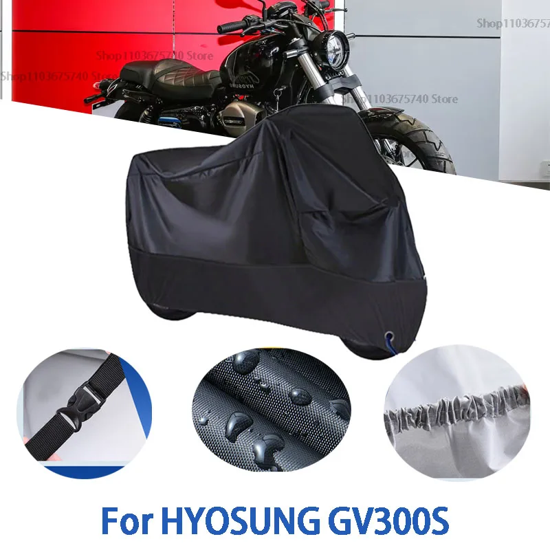 

Motorcycle Full Covers For HYOSUNG GV300S Car Outdoors Sun Protection Dust No Ear Thickened Oxford Clothcover Accessories