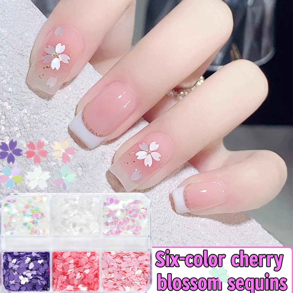 

1 Box Sakura Petal Flower Pink Nail Sequins 3D Cherry Blossoms Glitter Flakes for DIY Flowers Nail Art Glitter Decor Accessories