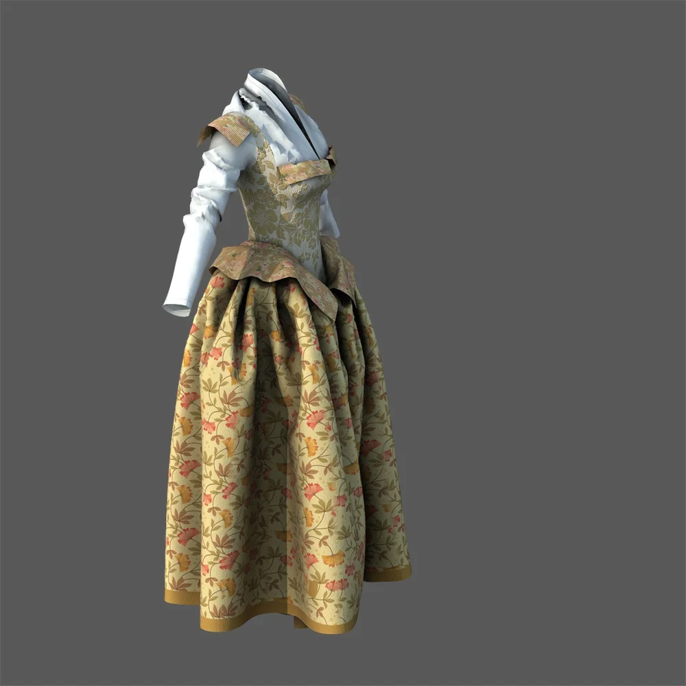 1885s أزياء المحكمة الملكية الفرنسية الباروك فستان زهري مساء الفيكتوري حفلة تنكرية ثوب الكرة