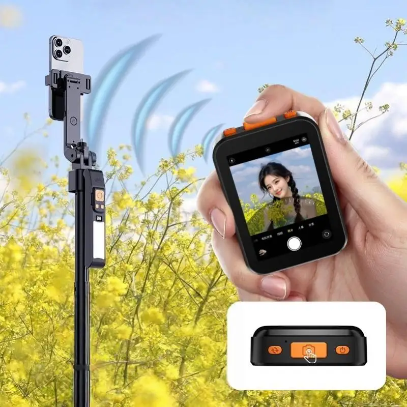 1 Uds Mini pantalla de teléfono Selfie proyección de teléfono Bluetooth Control remoto fotografía al aire libre Vlog pantalla de Monitor con temporizador automático