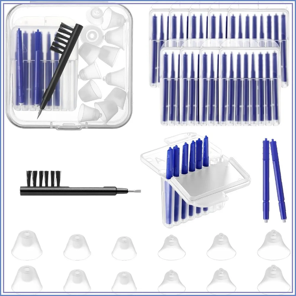 

17 Pcs Hearing Amplifier Cleaning Kit: Includes 6 Size Silicone Domes, Cleaning Brush with Screwdriver, Wax Guards, Filters, and Carrying Case