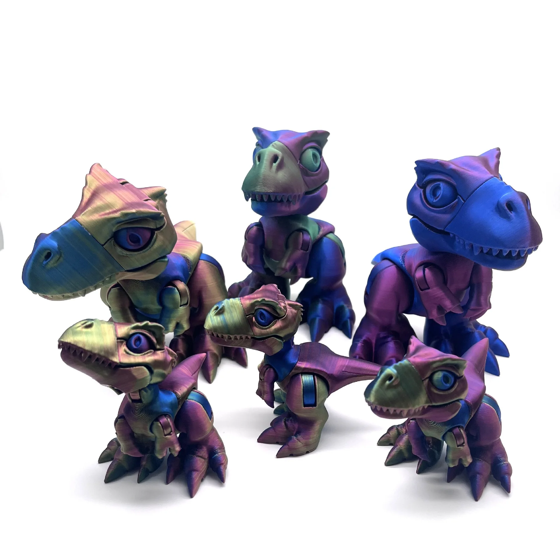 Cartoon Creative 3D Printing Plastic Small Dinosaur Splicing Model Multi-jointed Can Handle Toys Home Decorative Ornaments