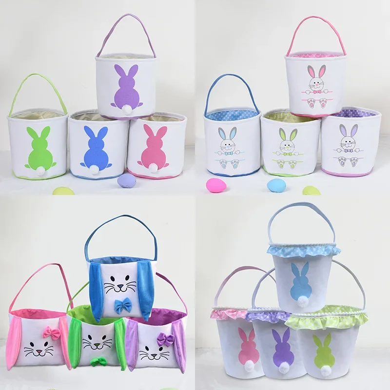 Crock Horse 2025 New Easter Festival Basket Rabbit Decoration For Gift Box Cute Storage With Handle Party Bag Packaging