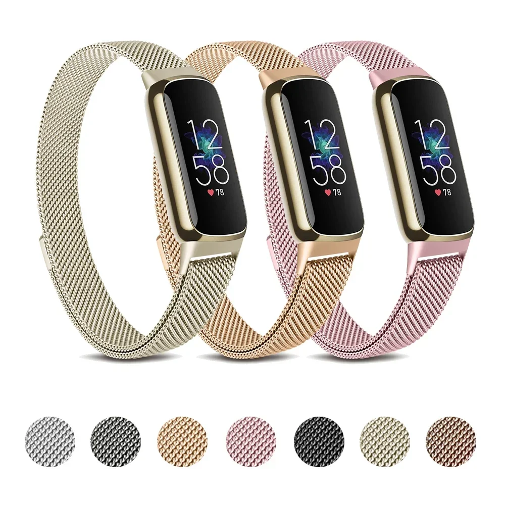 For Fitbit Luxe Band Sport Strap Metal Magnetic Smart Watchband Wristband Band For Fitbit Luxe Strap Bracelet Replacement
