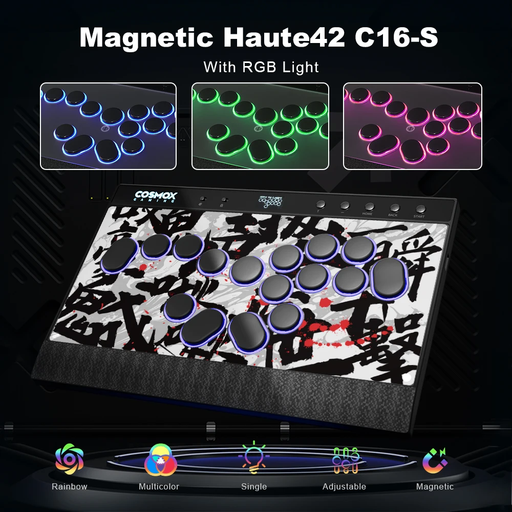 Магнитный бесрычажный контроллер Hitbox Haute42 C16-S, универсальный аркадный контроллер для ПК PS4, PS5, переключатель, безликая аркадная палка