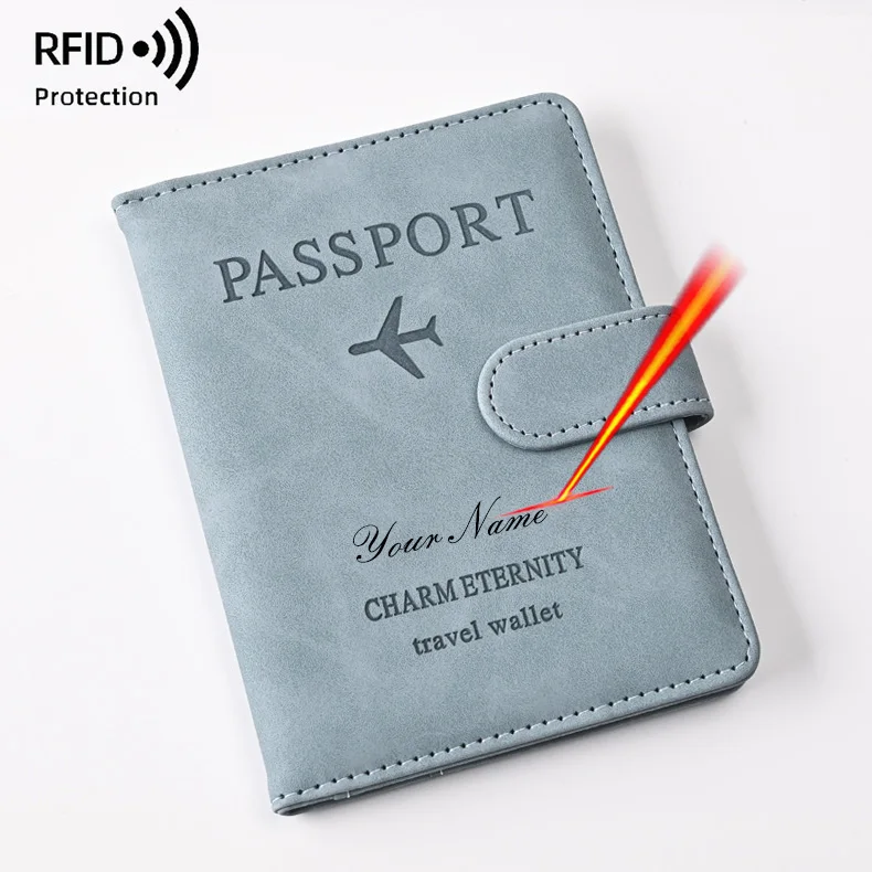 Customizable Passport Covers and Wallets Customized Name ID Bank Card PU Leather Passport Holder Travel Accessories