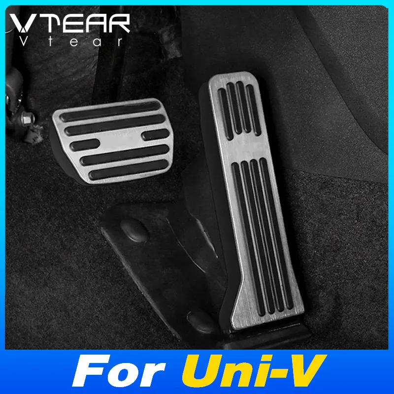 Vtear Car Pedal Cover Gas Fuel Foot Trim Brake Rest Pad Panel Interior Decoration Parts Accessories For Changan Uni-V 2022-2024