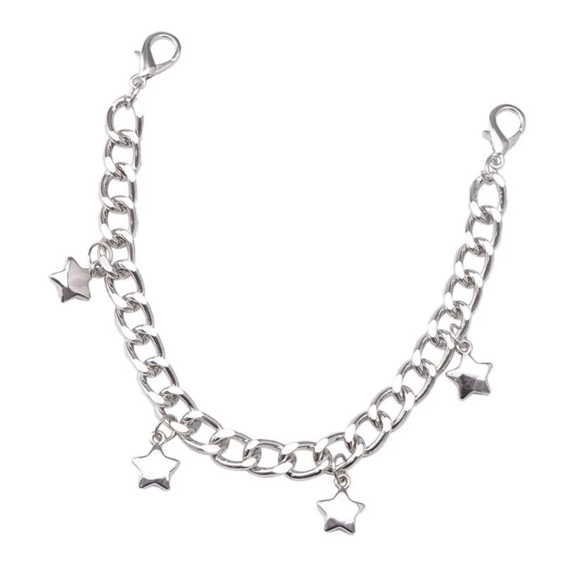 652F Delicate Boot Chain For Dancers Punk Egirl Eboy Harajuku Shoe Side Punk Chain Stylish Chain for Trousers Skirt