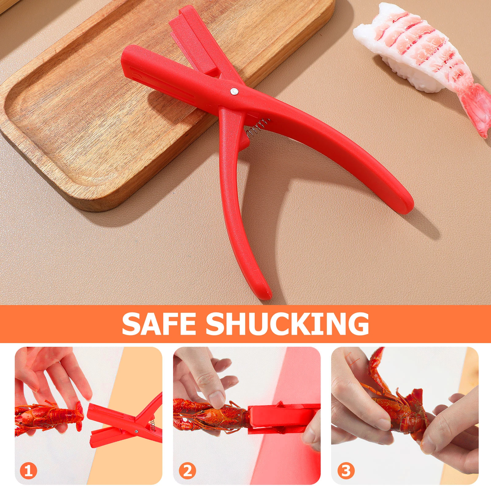 

3 Pcs Shrimp Peeler Plastic Crawfish Sheller Kitchen Gadgets Portable Seafood Tools Cleaning Remover Efficient Cooking Practical