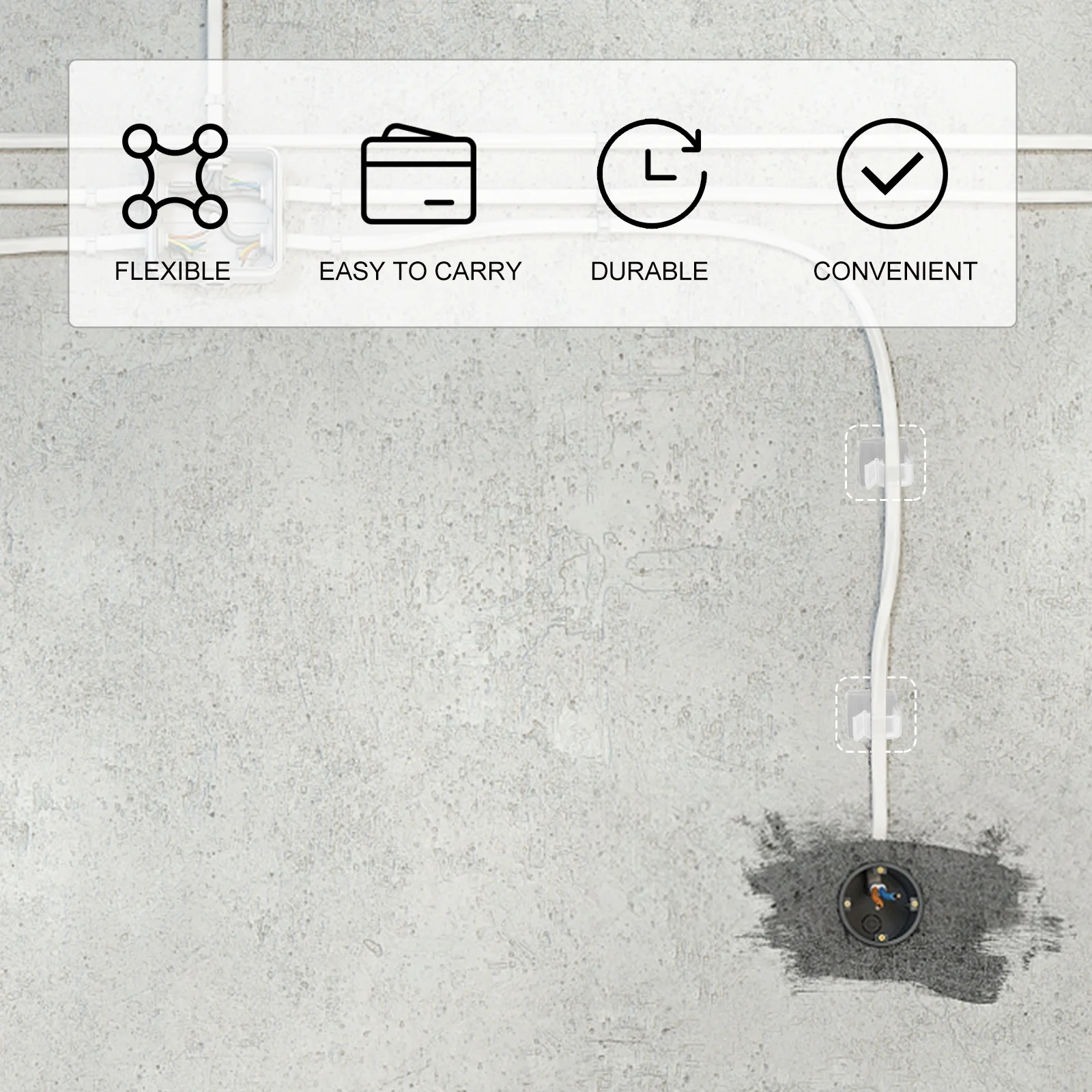 

100Pcs Self Adhesive Cable Clips Mini Wire Cord Holder for Home Office Car Mounting on Glass Metal Smooth Surfaces