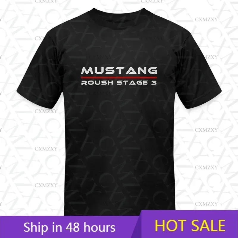 

2024 Men T Shirt Casual Ford Mustang Roush Stage 3 Car Enthusiast T-shirt Graphic Summer Short Sleeve 100% Cotton S-3XL Cool Tee