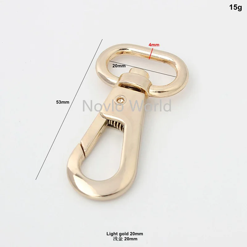 10-50 pieces 6 colors 53*20mm 54*25mm metal shoulder strap belt clasp clip for purse swivel snap hook bag parts