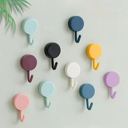 1PCS Self Adhesive Wall Hook Strong Without Drilling Coat Bag Bathroom Door Kitchen Towel Hanger Hooks Home Storage Accessories