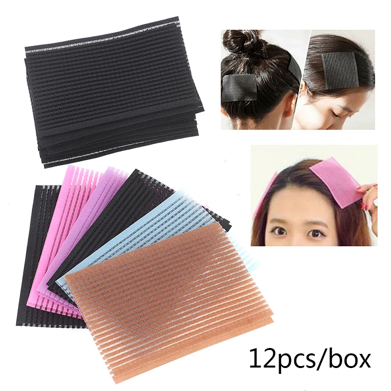 12 Pcs Solid Color Bangs Magic Paste Posts Hair Sticker Clip Women Wash Face Makeup Velcro Patch Hair Accessories Styling Tools