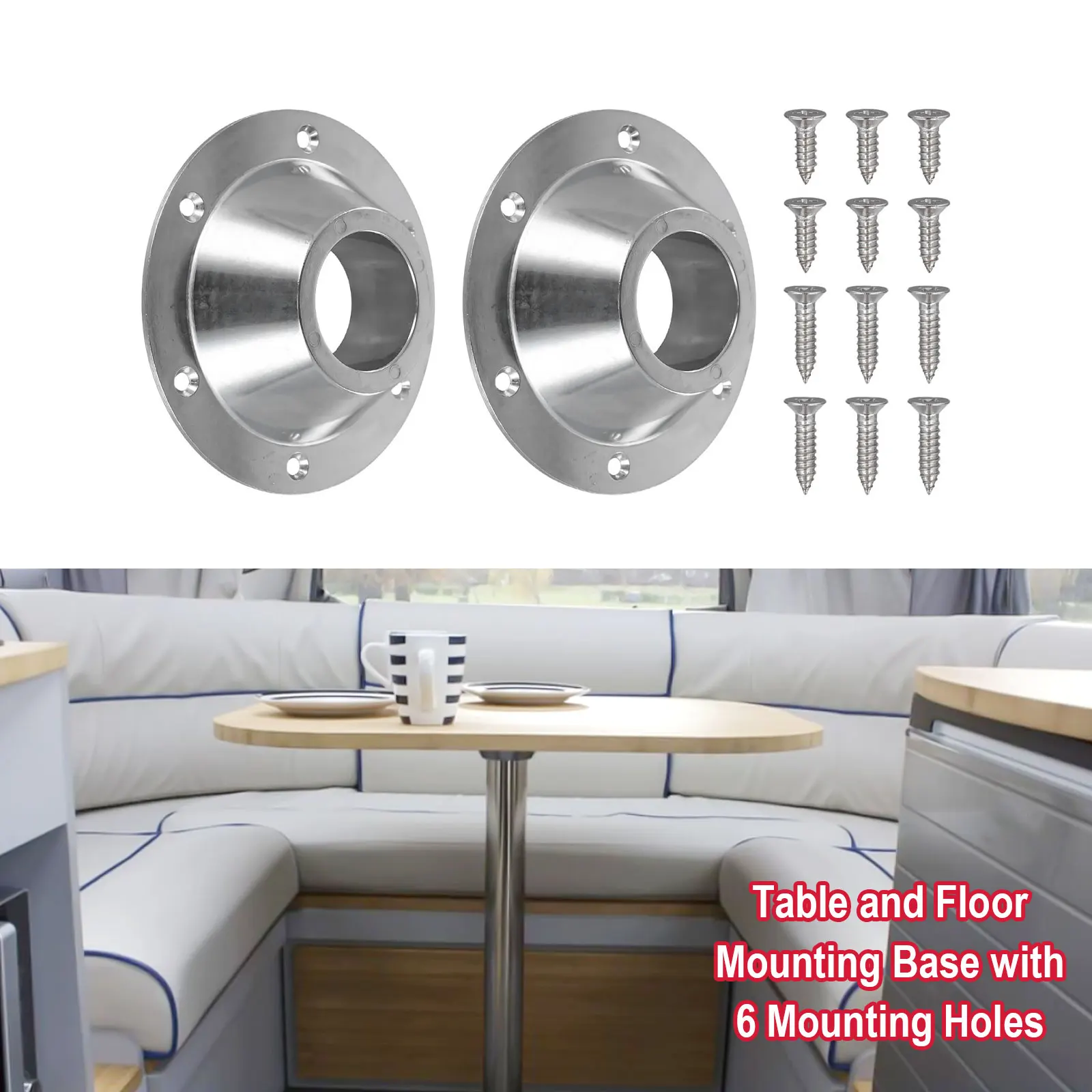 Light Brightness Aluminum Pedestal Flange Mount RV Table Base Mount Easy To Use High Quality Materials Non-deformation