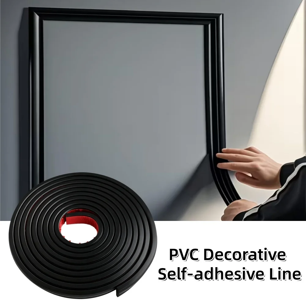 1PC PVC Self-Adhesive Wall Gap Decor Line Corner Line Ceiling Decor Edge Strip Dustproof Ceiling Baseboard Strip Home Decor