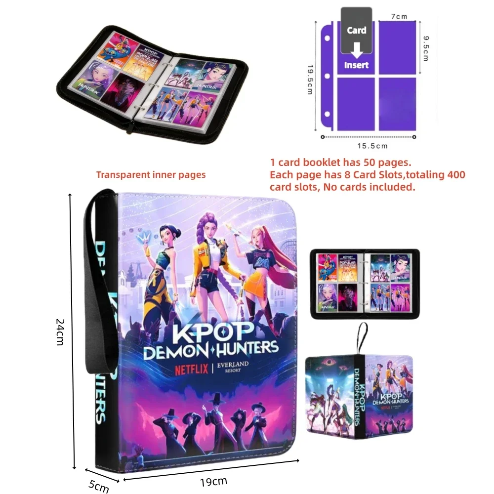 

Альбом-папка для коллекционных карточек Kpop Demon Hunters, защитный протектор для аниме-карточек, Rumi Mira, на 400 карточек, подарки для детей
