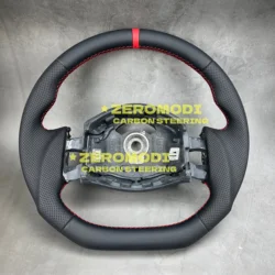 For BMW MINI R50 52 R53 R56 One Cooper Flat Bottom Leather Steering Wheel