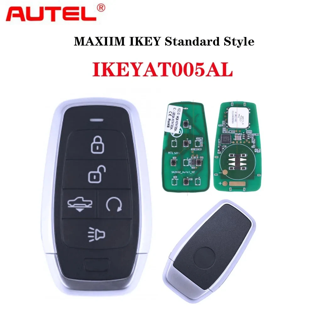 AUTEL MAXIIM IKEY Standard Style IKEYAT005AL/AT005BL/AT005CL 5 Buttons Independent Smart Key (Air Suspension/Remote Start/Panic)